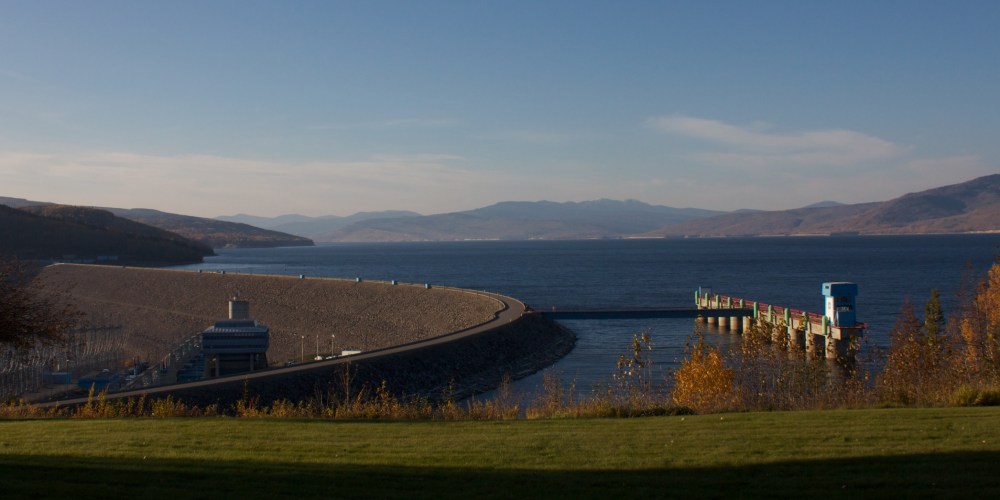 Holding back the largest lake in BC.